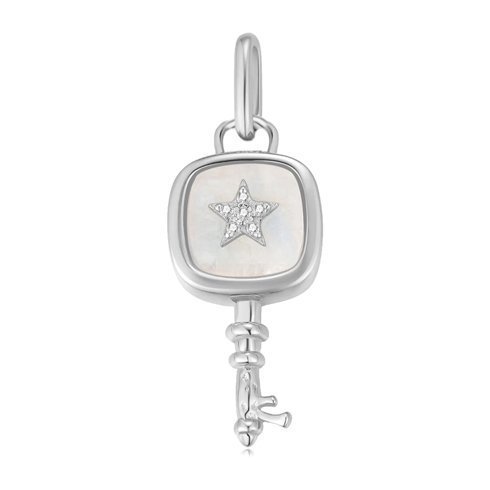 Moonstone Silver Key Pendant - Wanderer