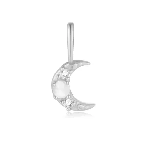 Moonstone Silver Moon Pendant - Mona