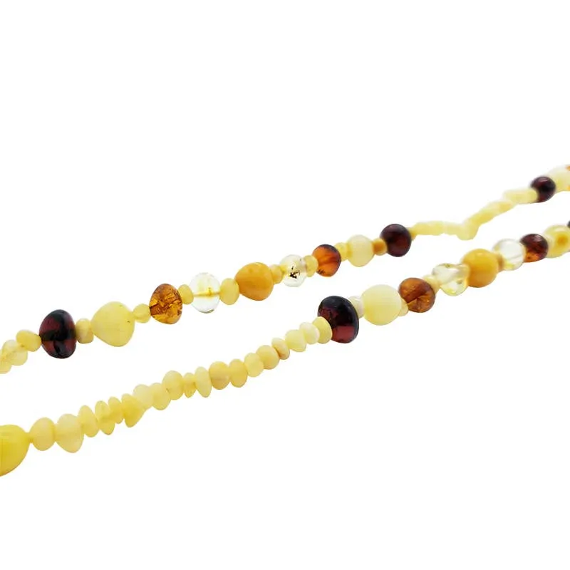 Multi-Color Amber | Beaded Necklace | 27 inches long