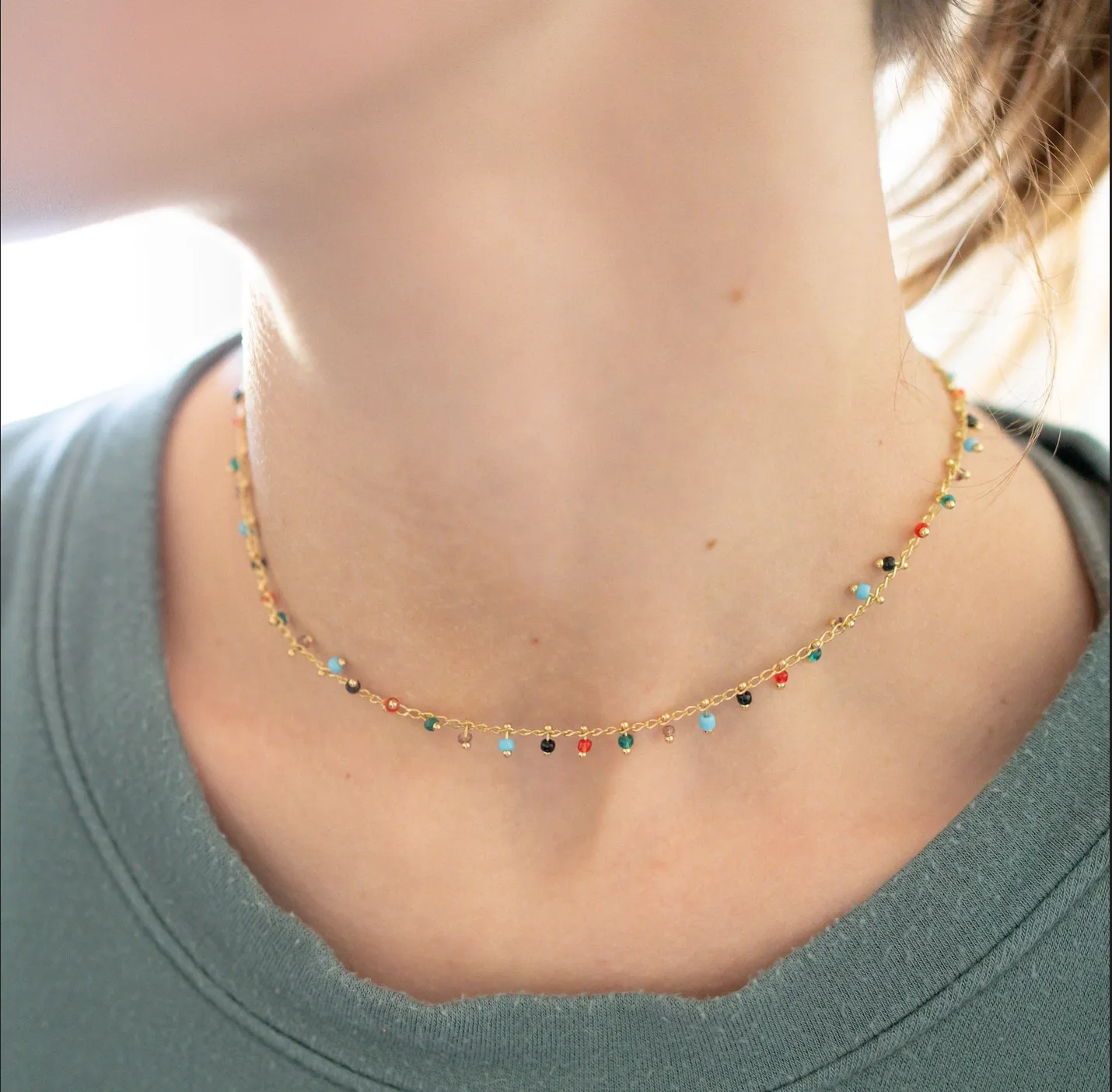 Multi Mini Beaded Choker