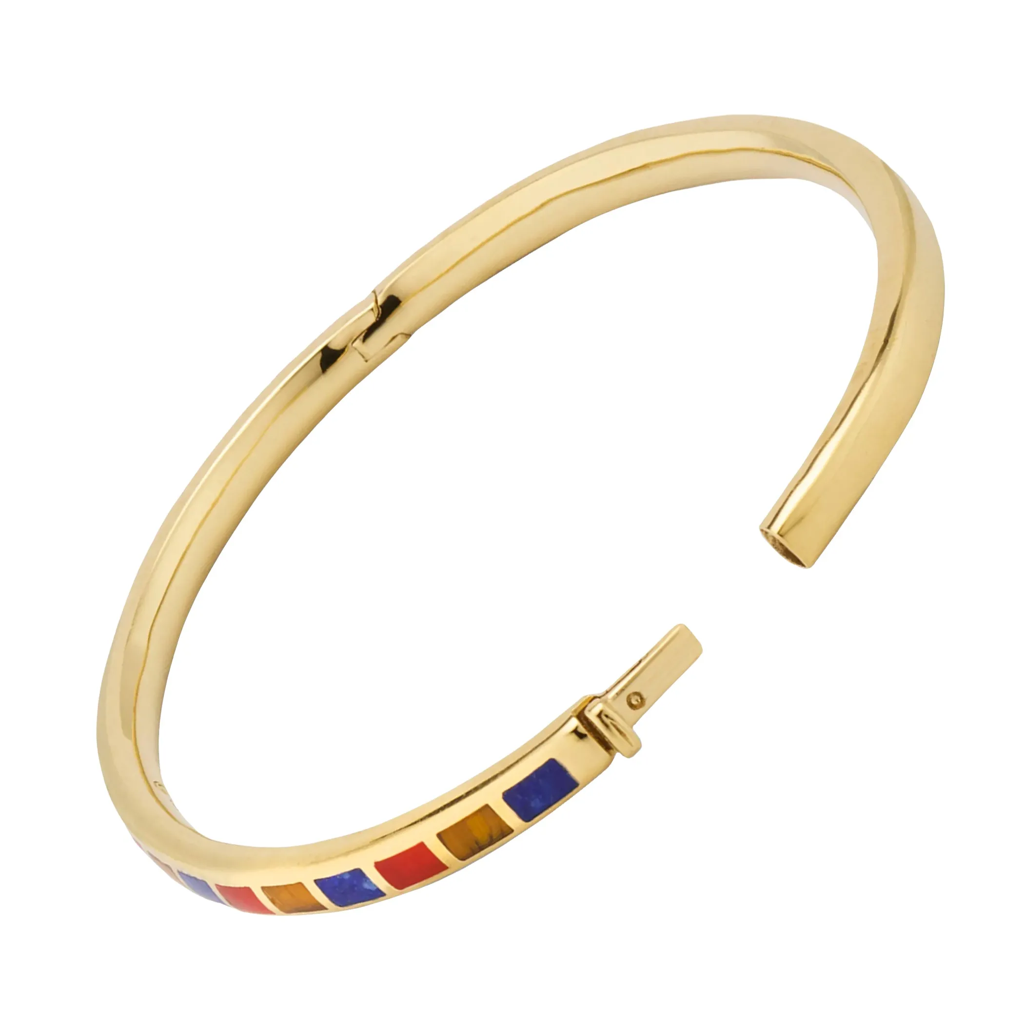 Multicolor Dash Gold Vermeil Sterling Bangle Bracelet