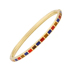 Multicolor Dash Gold Vermeil Sterling Bangle Bracelet