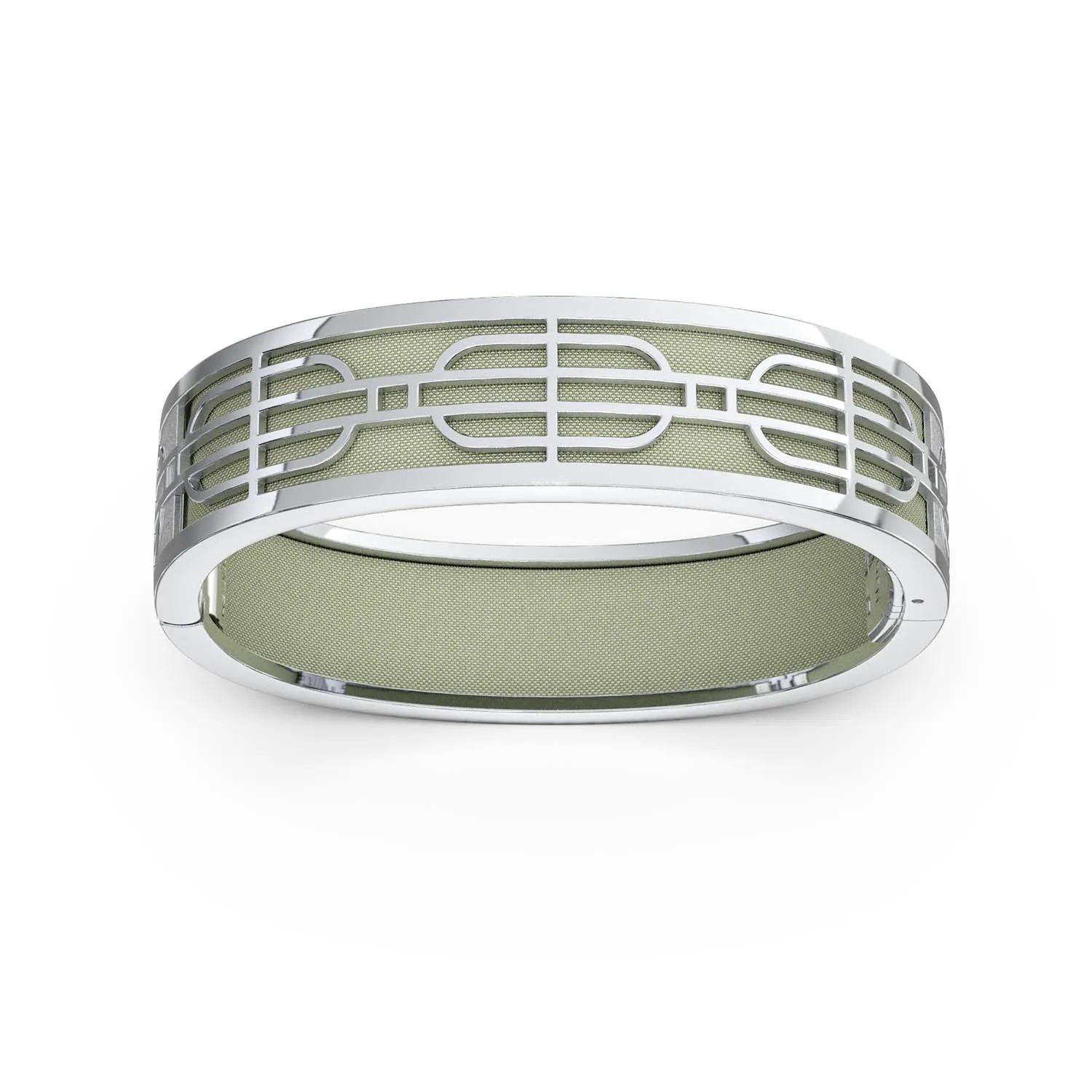 Nanyang Dream Bangle - Shophouse Olive - Sterling Silver