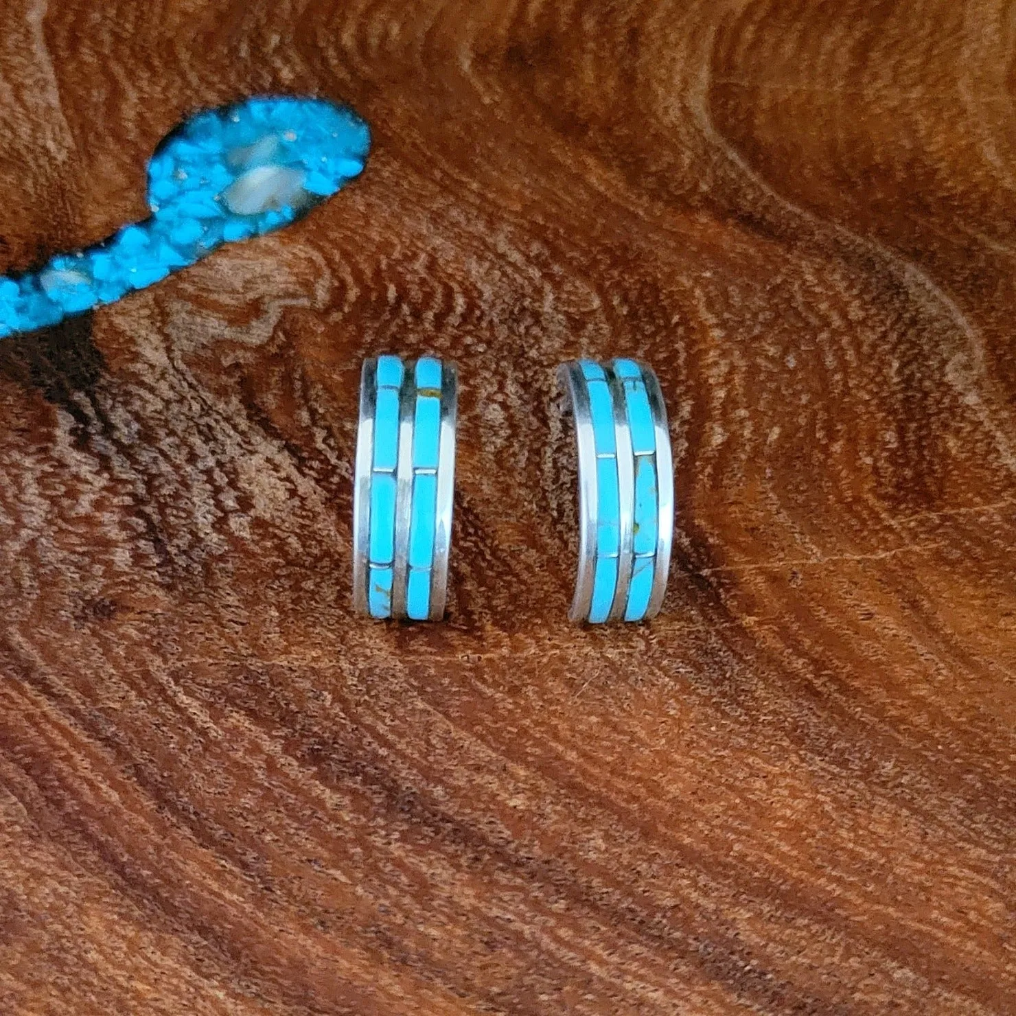 Native American Turquoise Half Hoop Earrings BB-ERN-0028