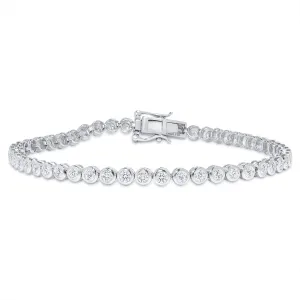 Natural Diamond Tennis Bracelet - Bezel Set