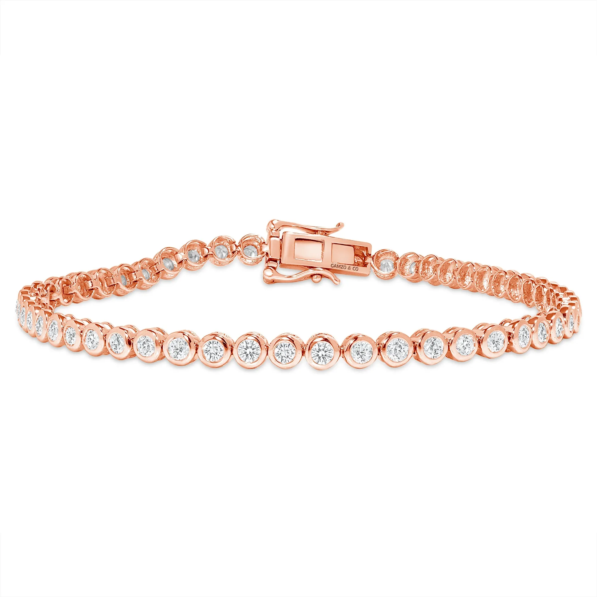 Natural Diamond Tennis Bracelet - Bezel Set