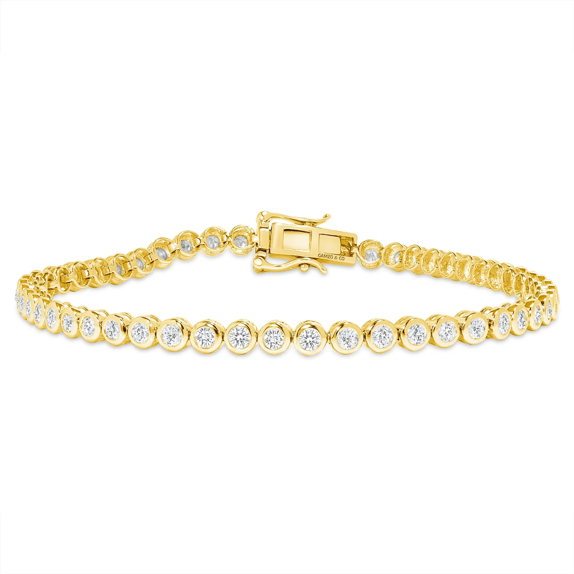 Natural Diamond Tennis Bracelet - Bezel Set