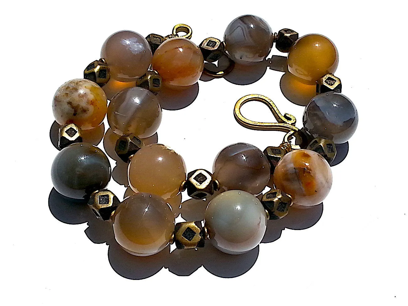 Necklace Agate Choker with Brass