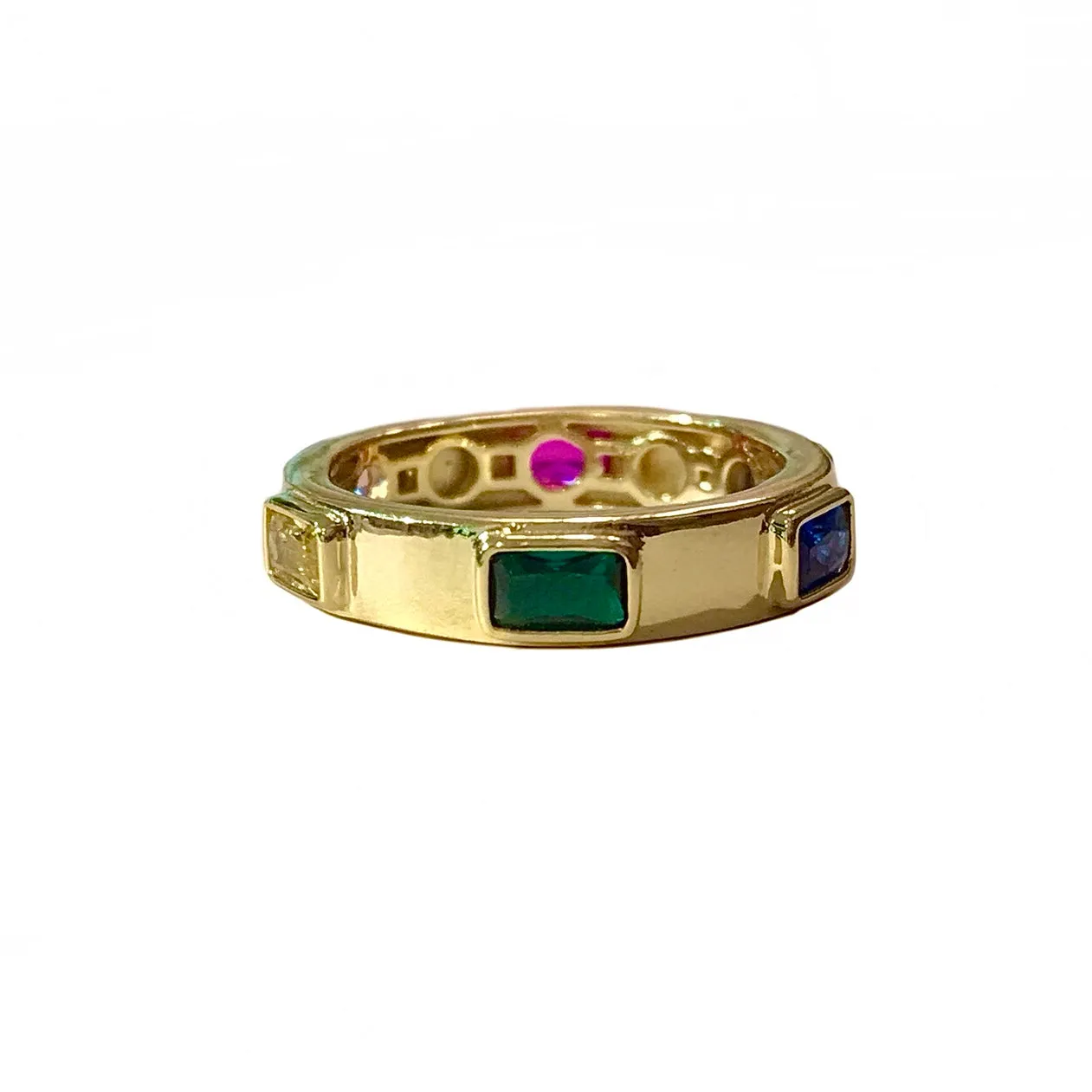 Noelia Rainbow Baguette Eternity Ring