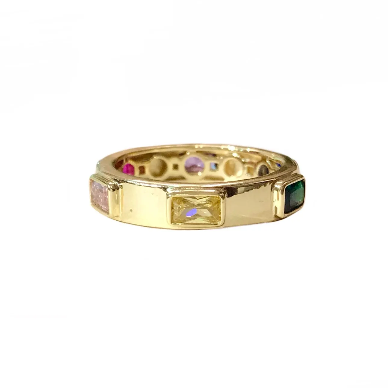 Noelia Rainbow Baguette Eternity Ring