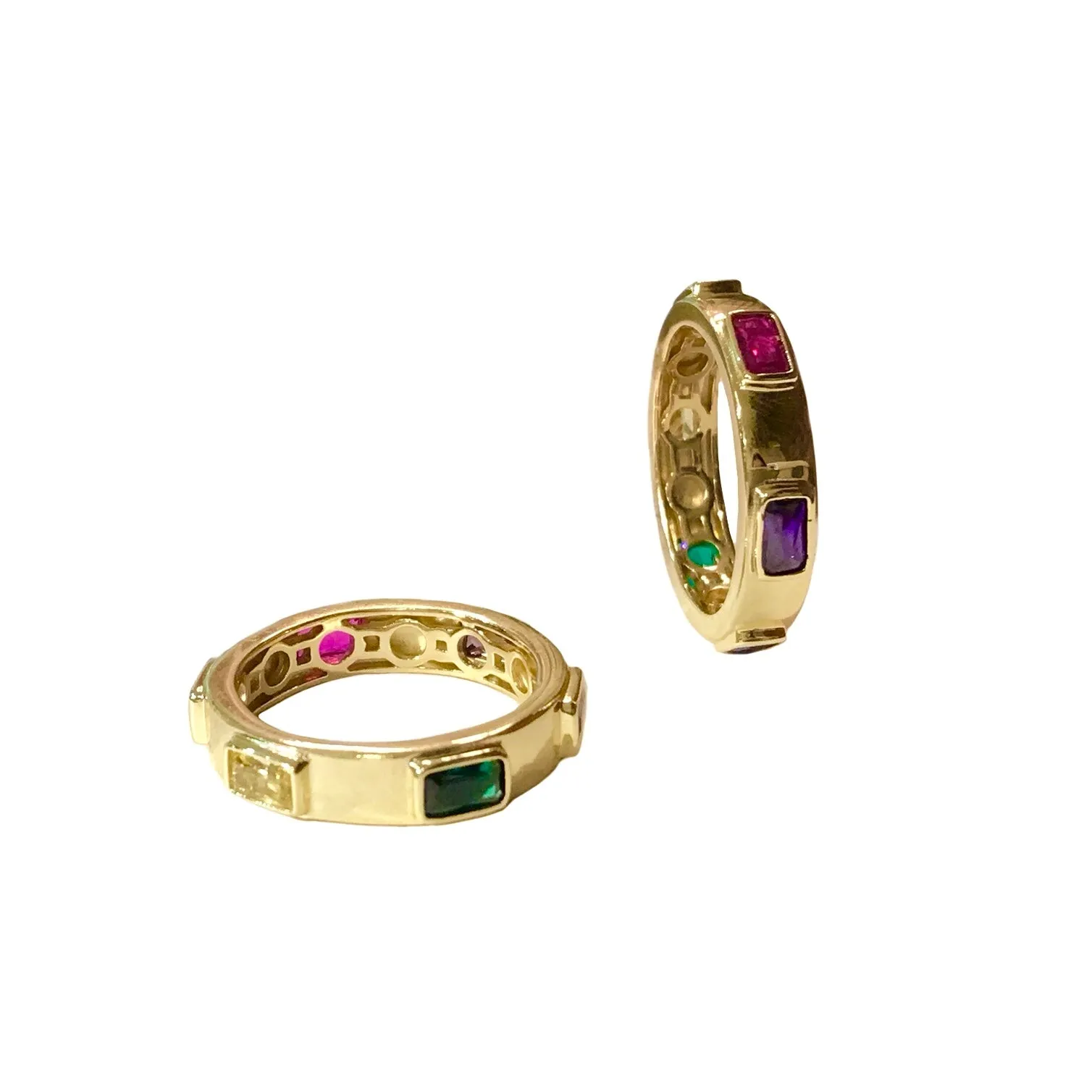 Noelia Rainbow Baguette Eternity Ring