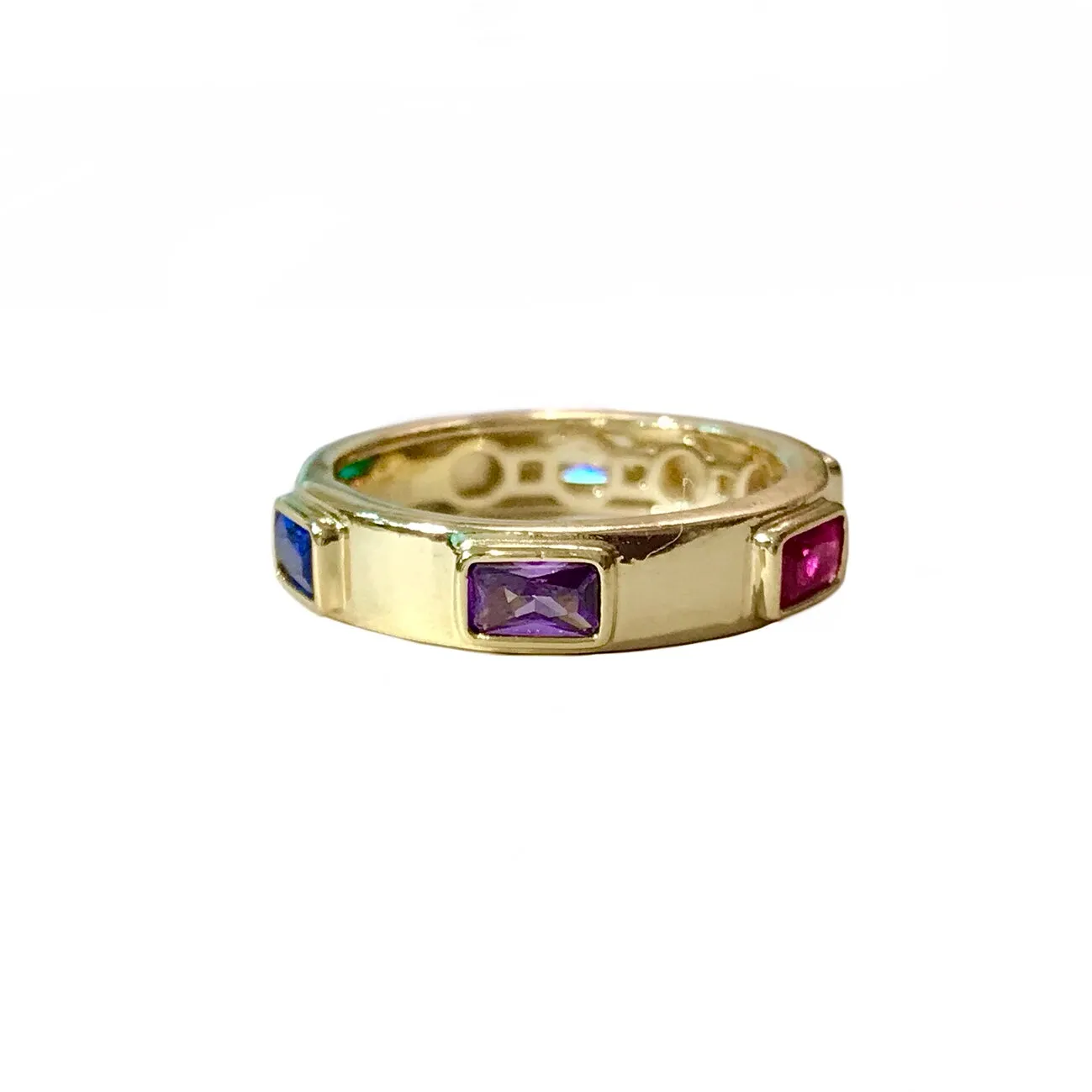 Noelia Rainbow Baguette Eternity Ring