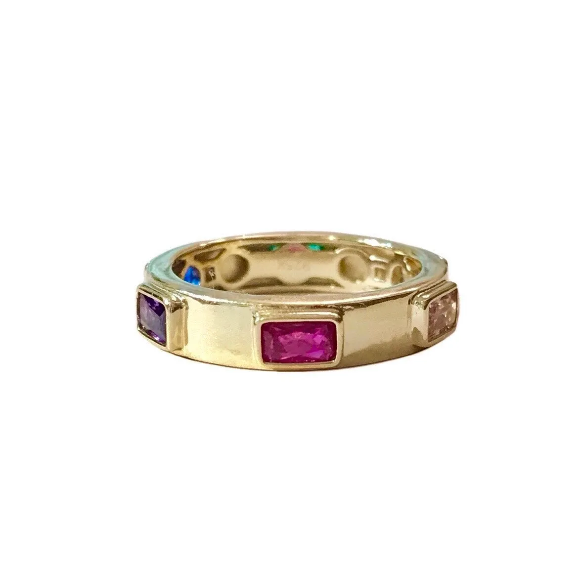 Noelia Rainbow Baguette Eternity Ring