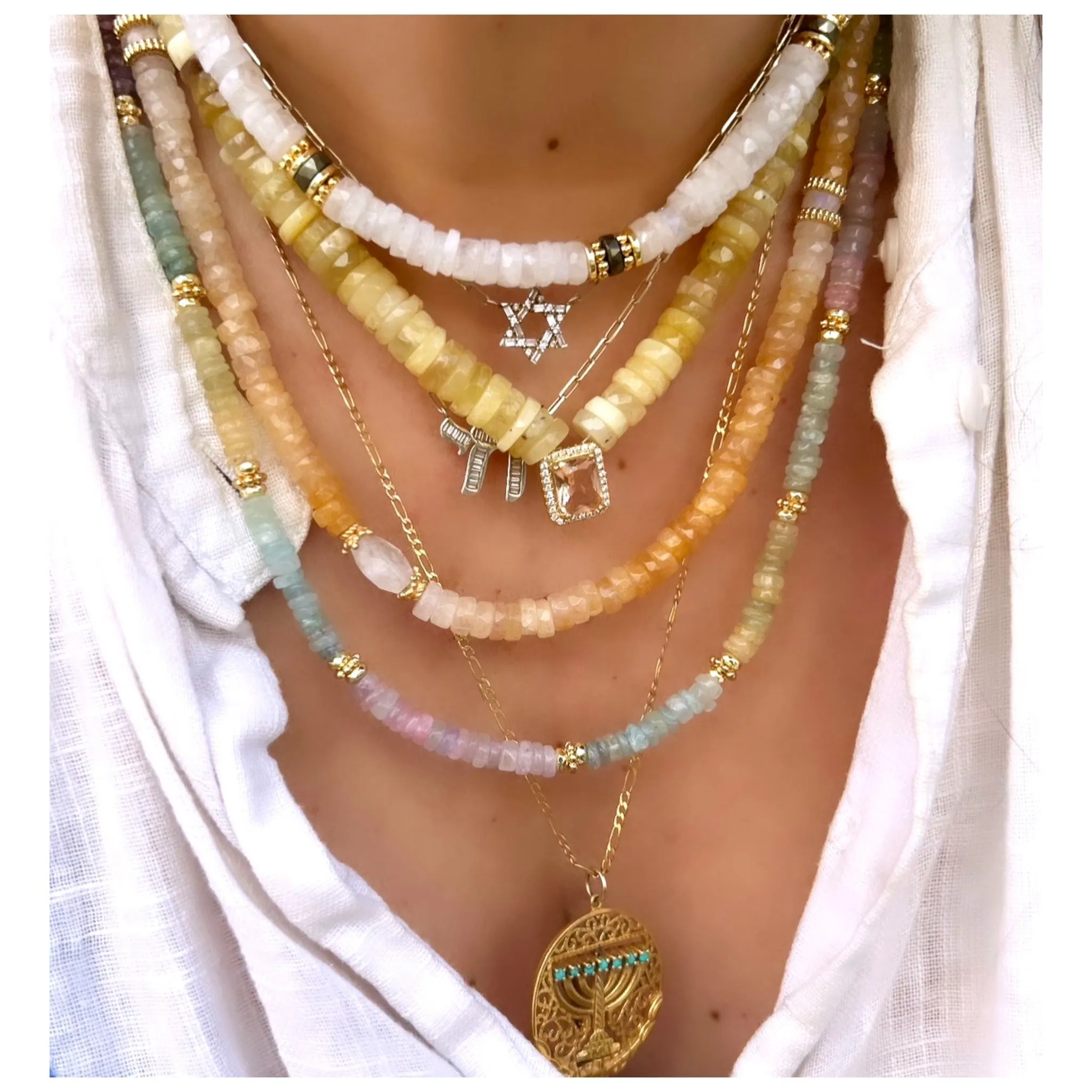 Odisha Citrine & Moonstone Beaded Necklace