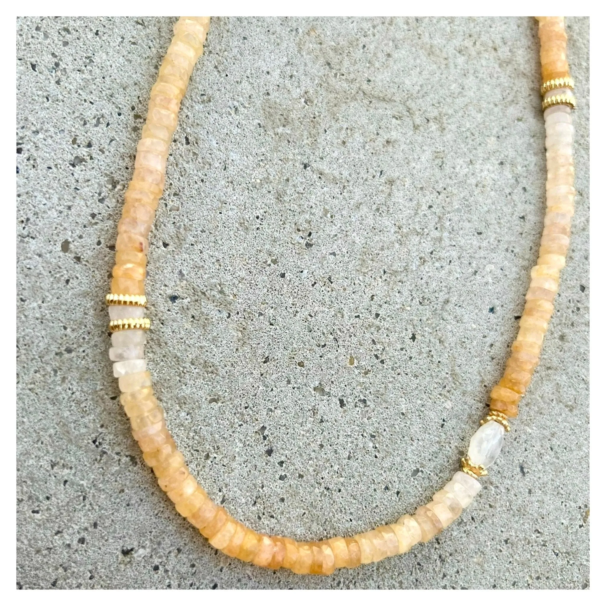 Odisha Citrine & Moonstone Beaded Necklace