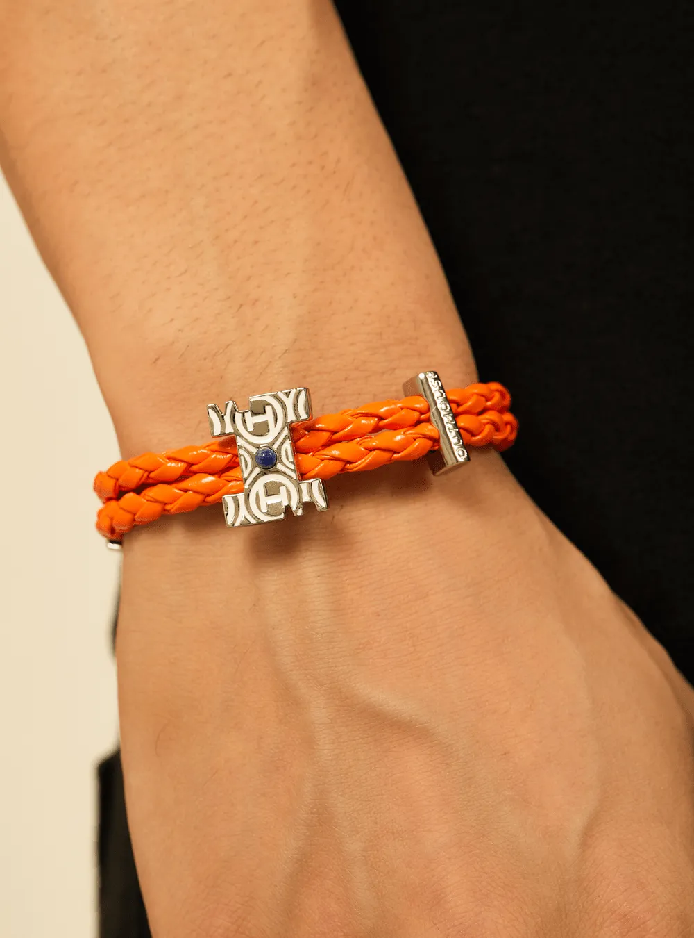 OH Dopamine Bond Bracelet in Solar Orange, Silver Finish