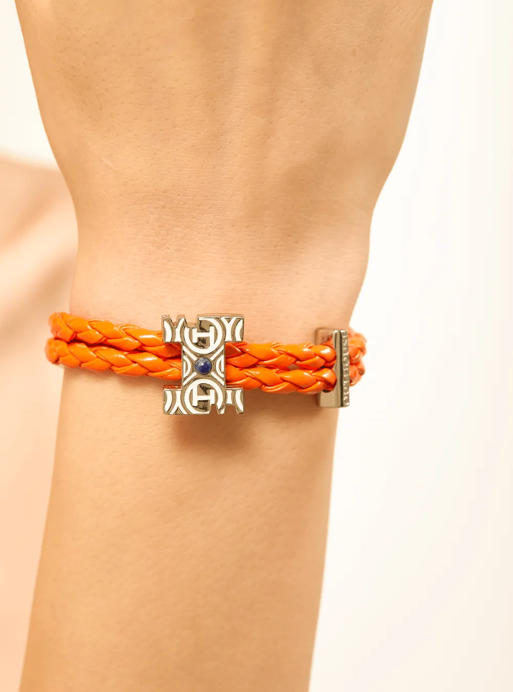 OH Dopamine Bond Bracelet in Solar Orange, Silver Finish