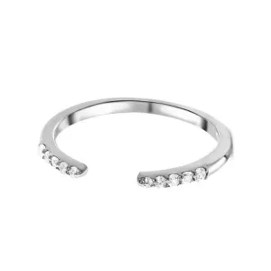 Open Gap Round Cut Wedding Band Ring