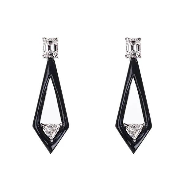 Oui Rhombus Earrings Emerald Cut