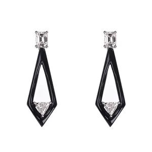 Oui Rhombus Earrings Emerald Cut