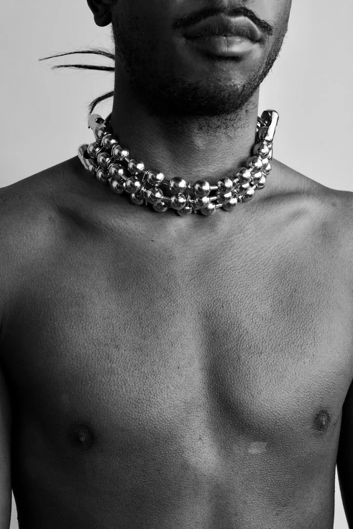 OVERSIZED BALL CHAIN TRIPLE CHOKER BY CHRISHABANA