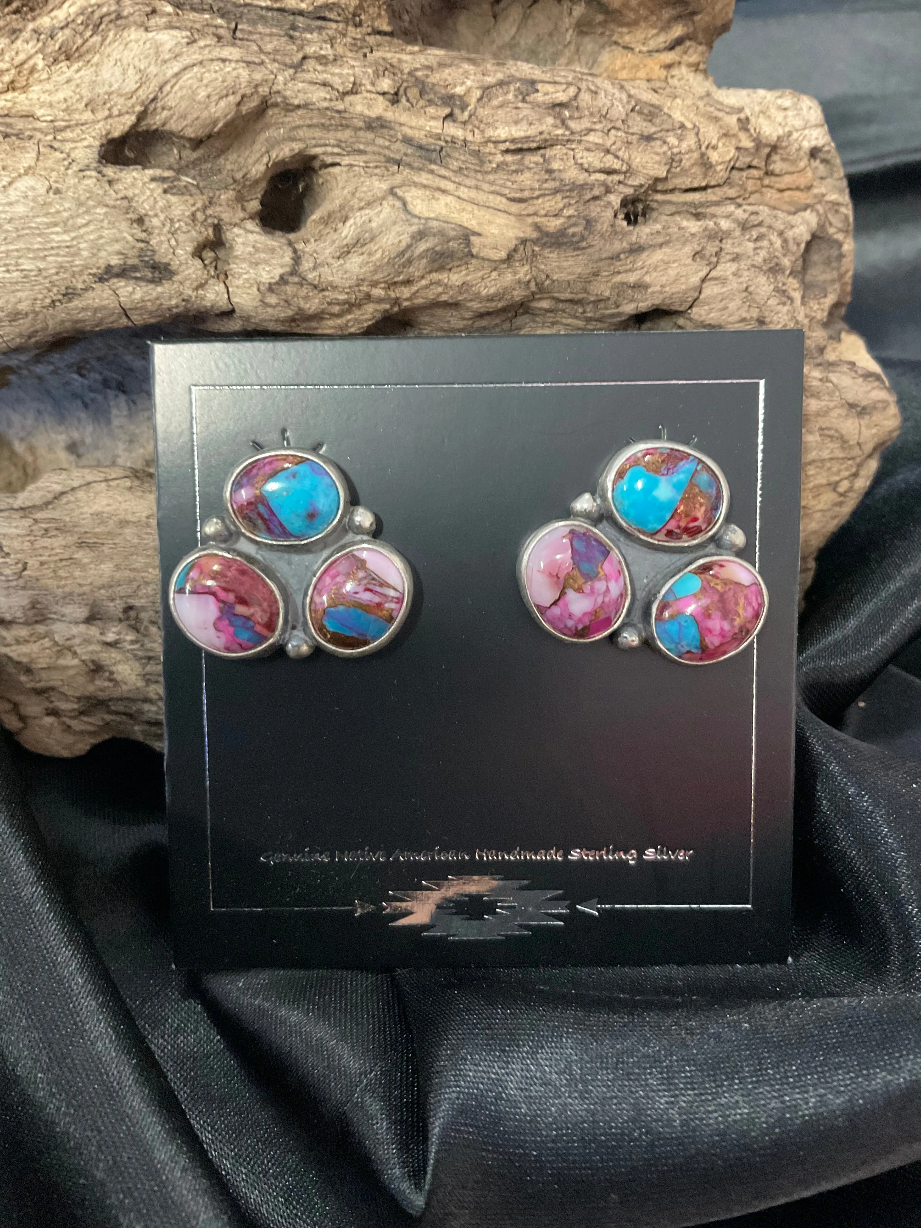 Oyster Copper Turquoise Earrings