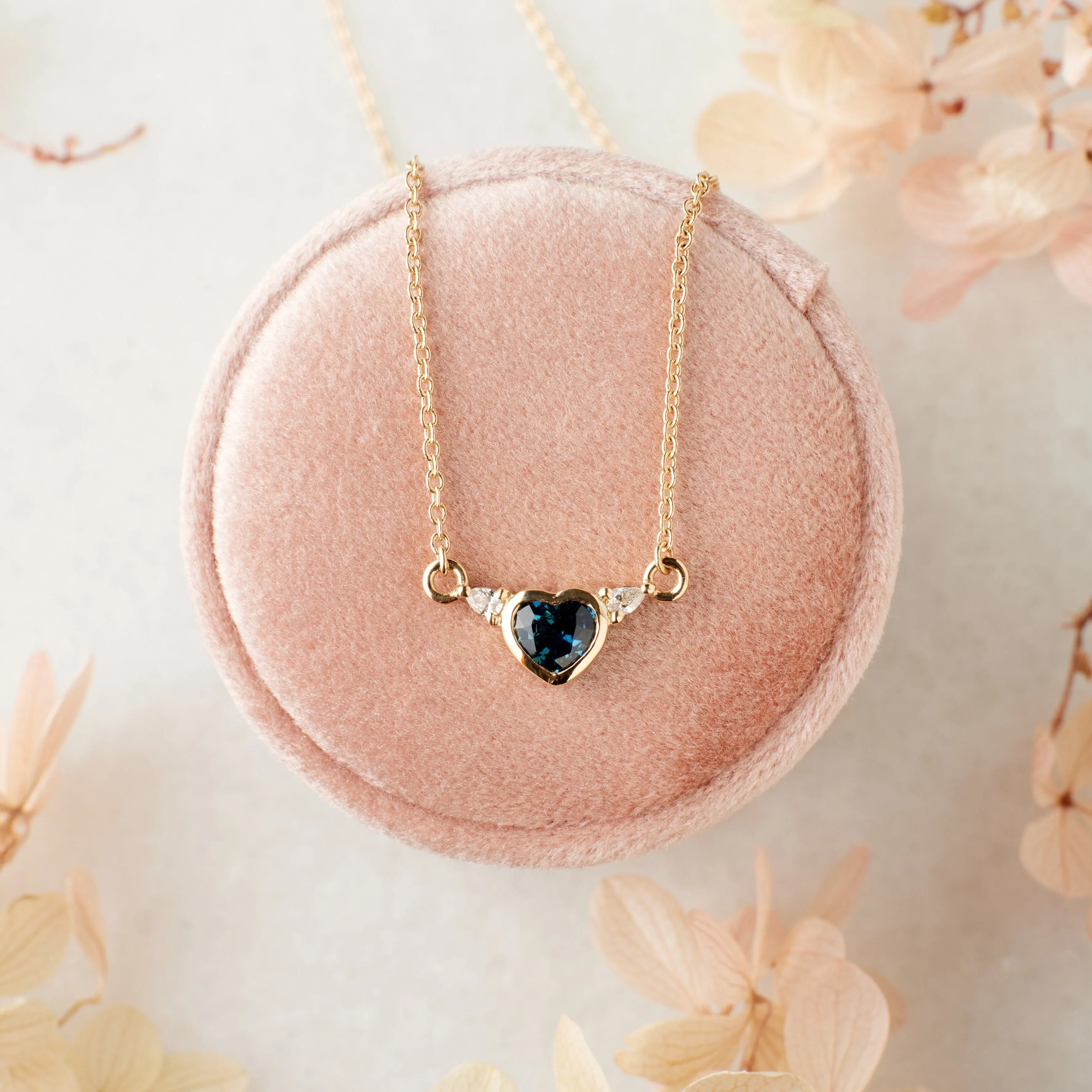 Paige Necklace - Heart Shaped Sapphire