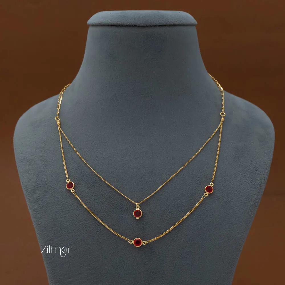 PE101860 Red Ruby double layer Necklace