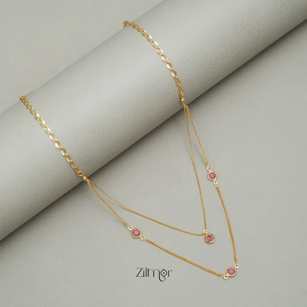 PE101860 Red Ruby double layer Necklace