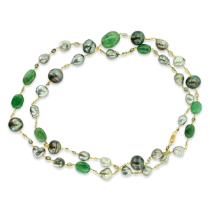 Pearl & Green Sapphire Necklace