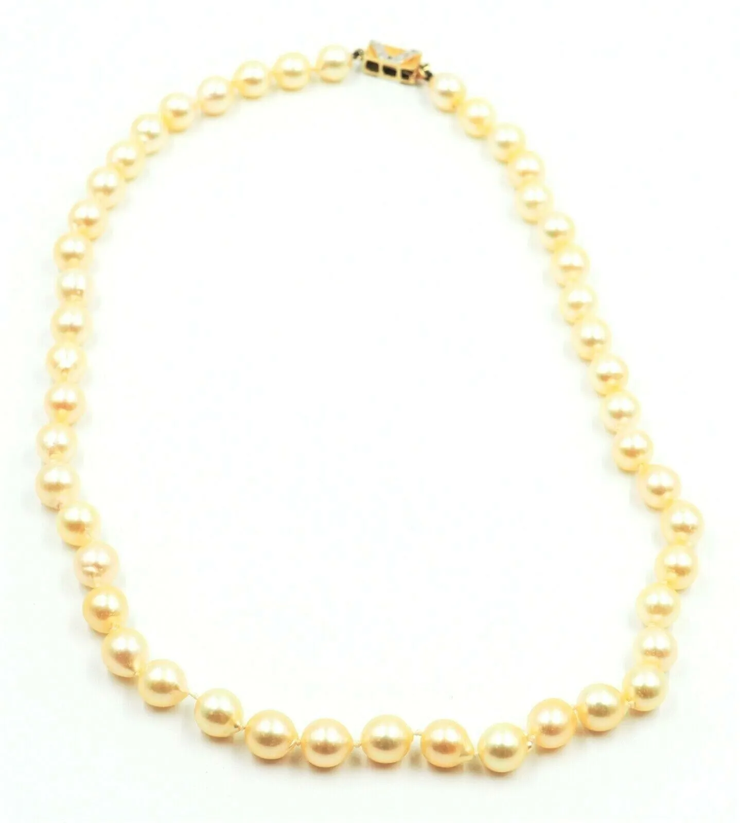 Pearl Strand Necklace & Diamond 14ct Yellow Gold Clasp Fine Jewellery