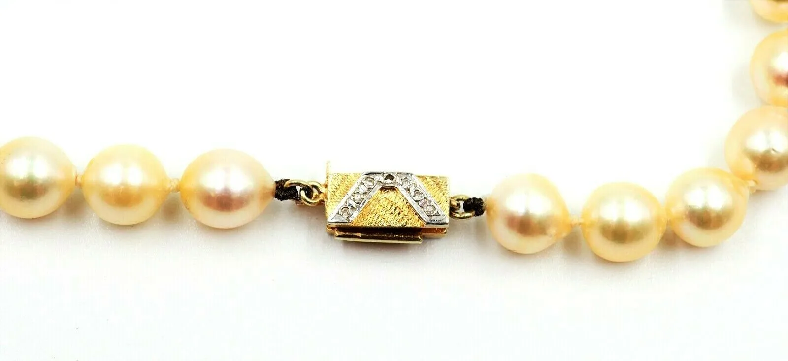 Pearl Strand Necklace & Diamond 14ct Yellow Gold Clasp Fine Jewellery