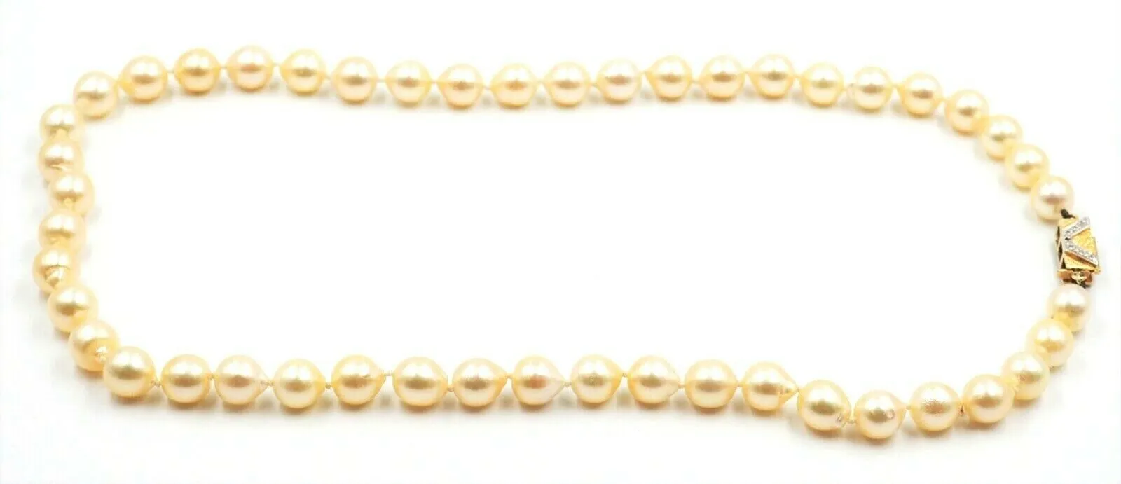 Pearl Strand Necklace & Diamond 14ct Yellow Gold Clasp Fine Jewellery