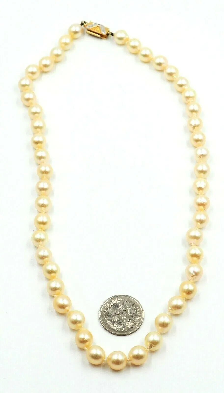 Pearl Strand Necklace & Diamond 14ct Yellow Gold Clasp Fine Jewellery