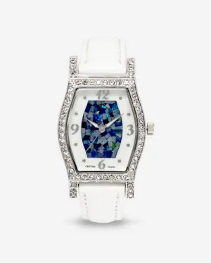 PIETRA Ladies Quartz Mother of Pearl Dial Watch with Crystal Bezel