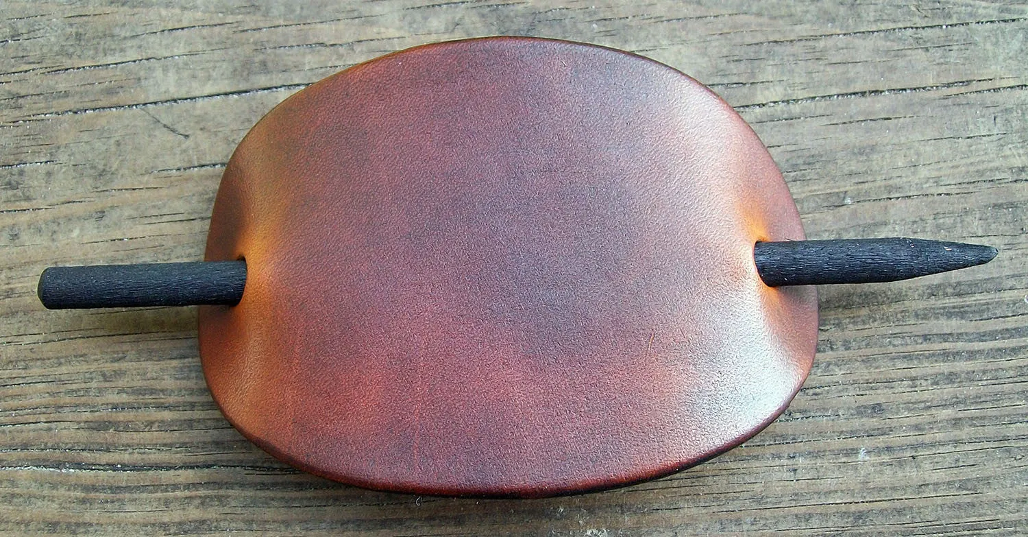 Plain Leather Stick Barrettes