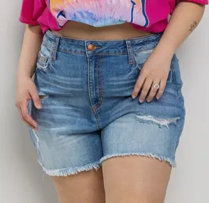 Plus Size Denim Shorts