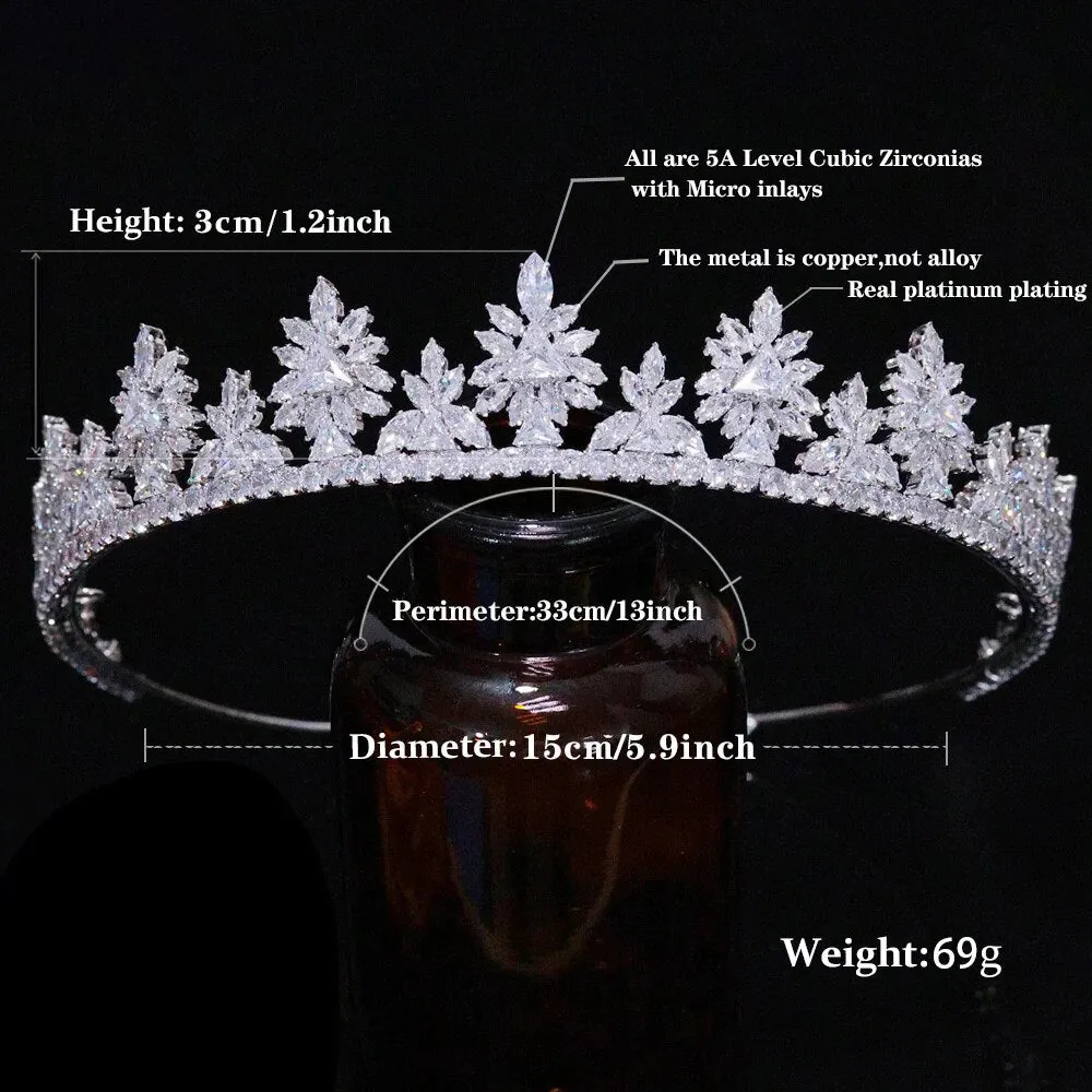 Princess Bridal Wedding Zirconia Tiara Crown