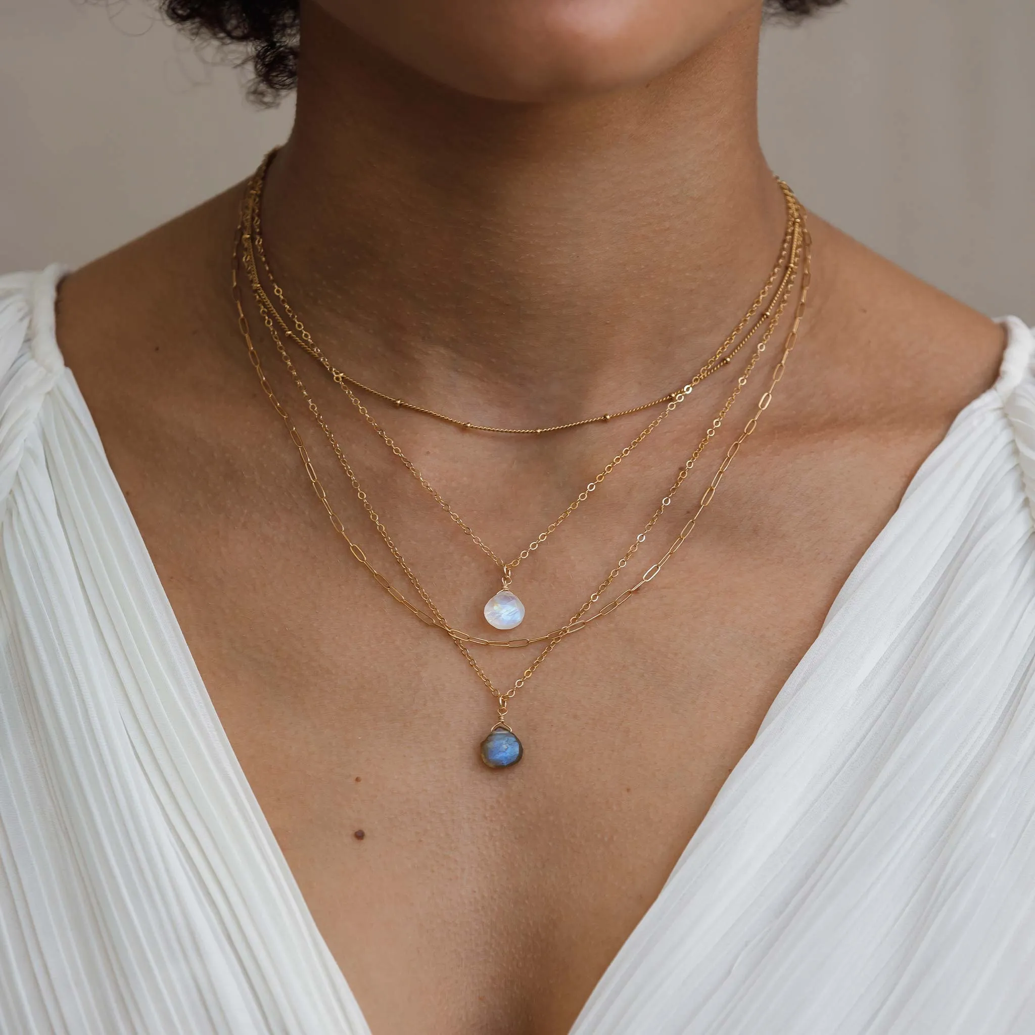 Rainbow Moonstone Pendant Necklace