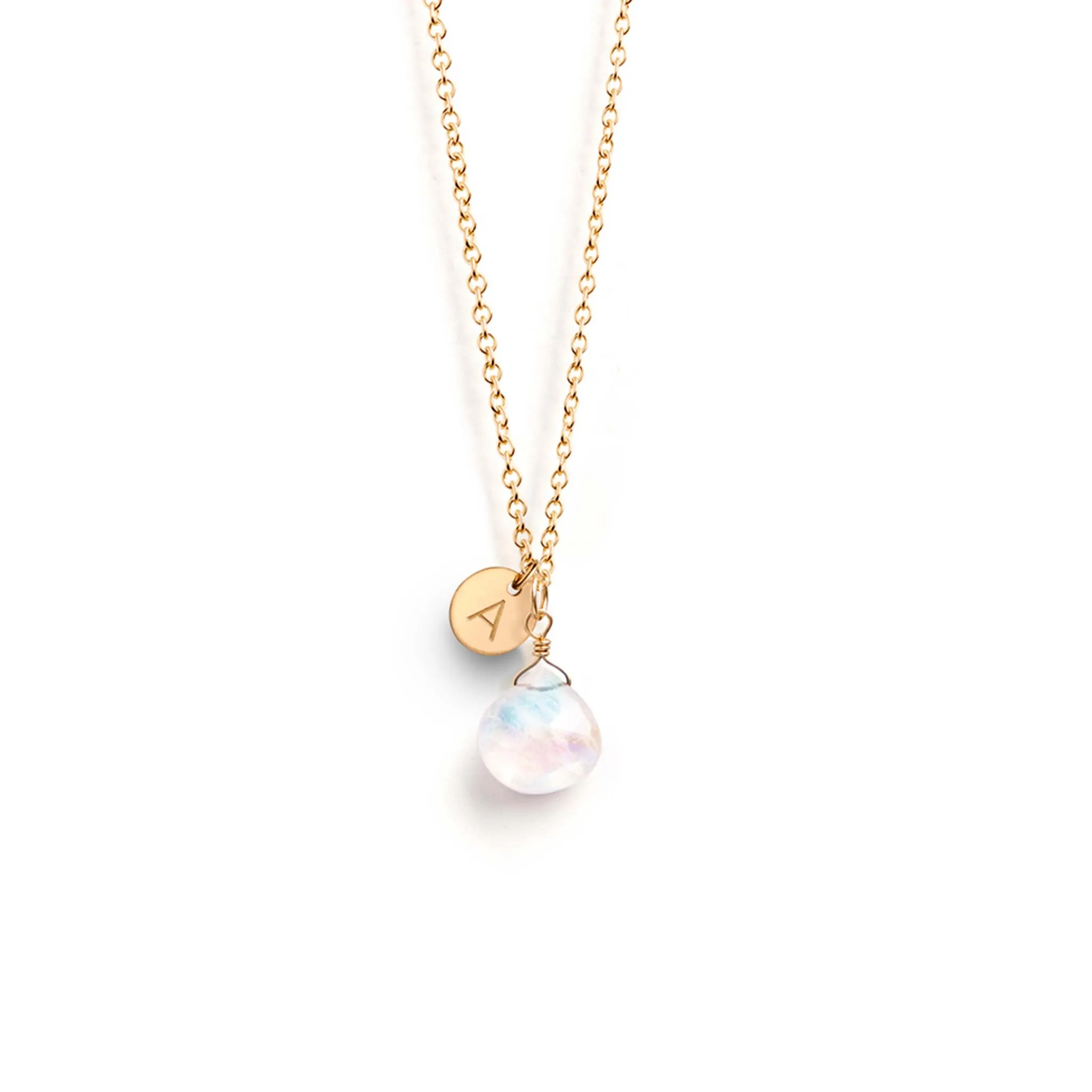 Rainbow Moonstone Pendant Necklace