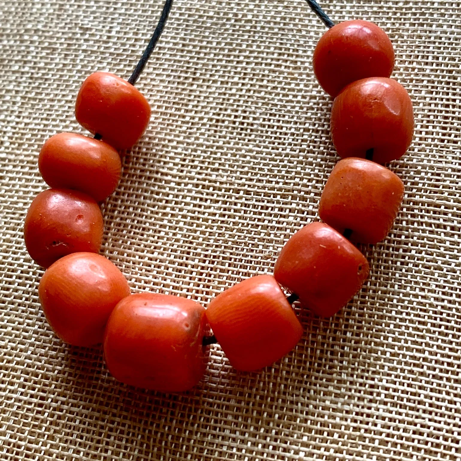 Rare Berber Orange/Red Coral Beads