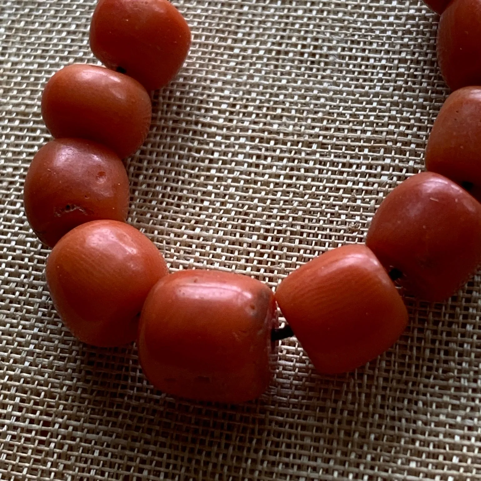 Rare Berber Orange/Red Coral Beads