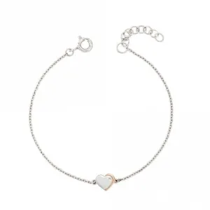 Recycled Silver & Rose Gold Plated Heart Bracelet B5372