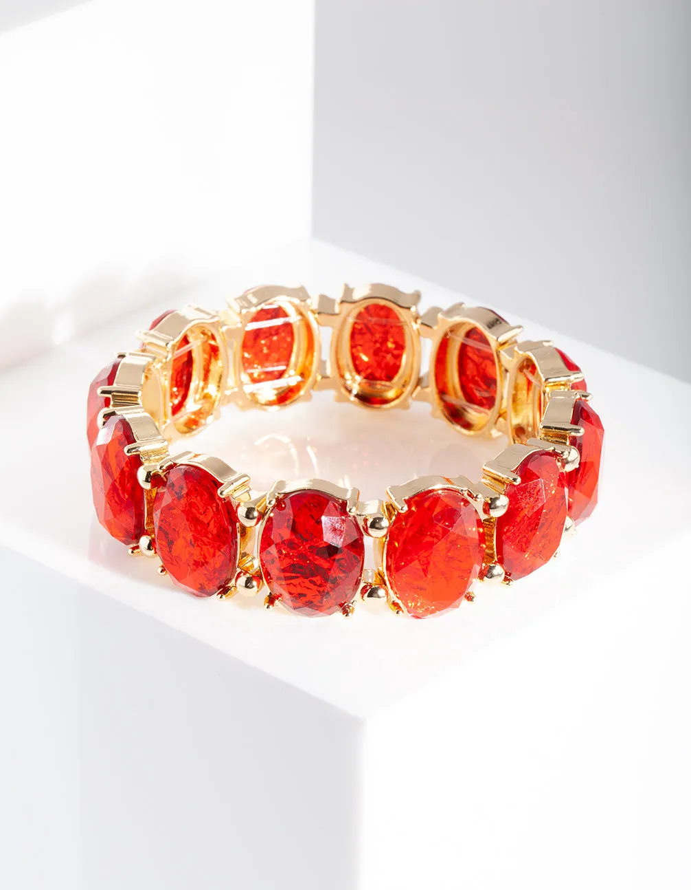 Red Gold Foil Stretch Bangle