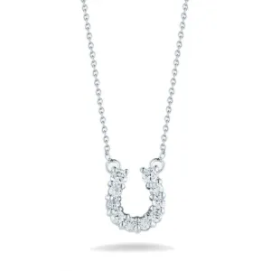 Roberto Coin 18k White Gold Diamond Horseshoe Necklace