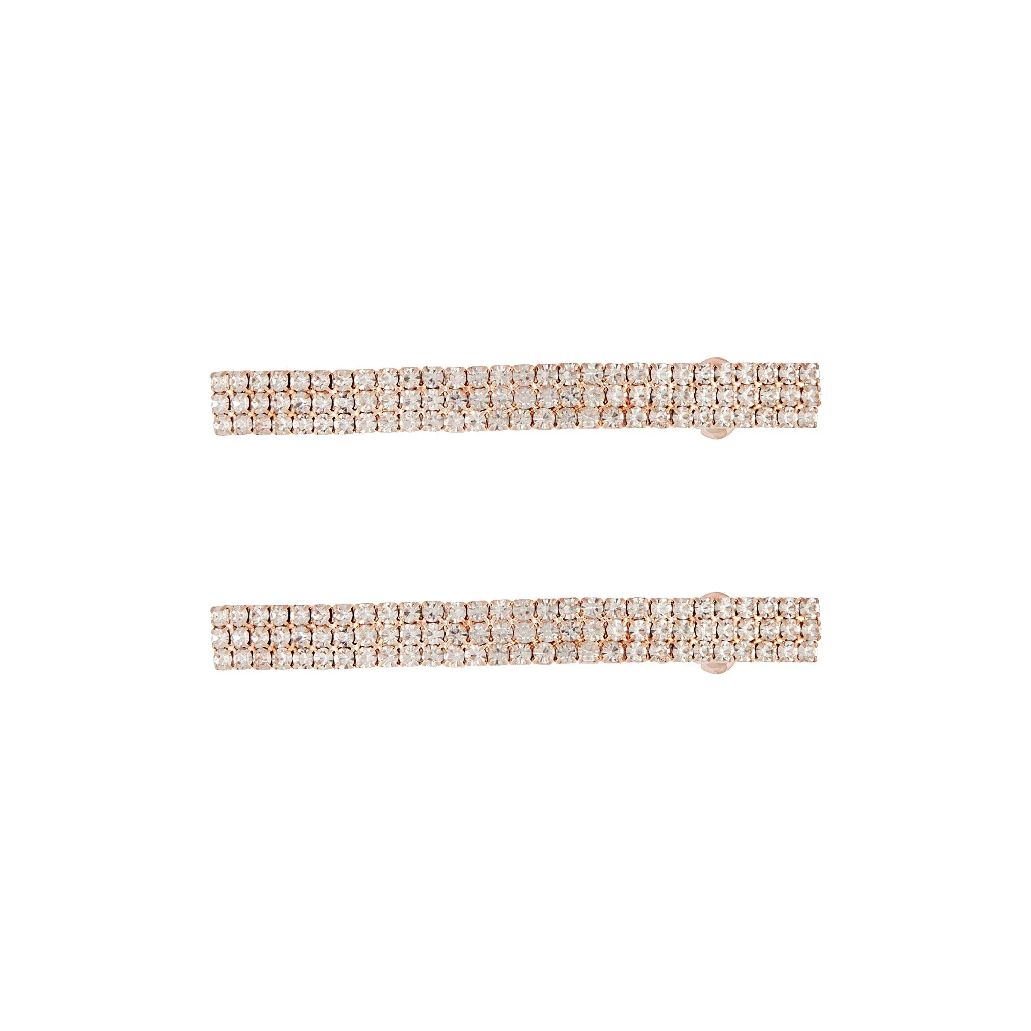 Rose Gold Double Diamante Barrette