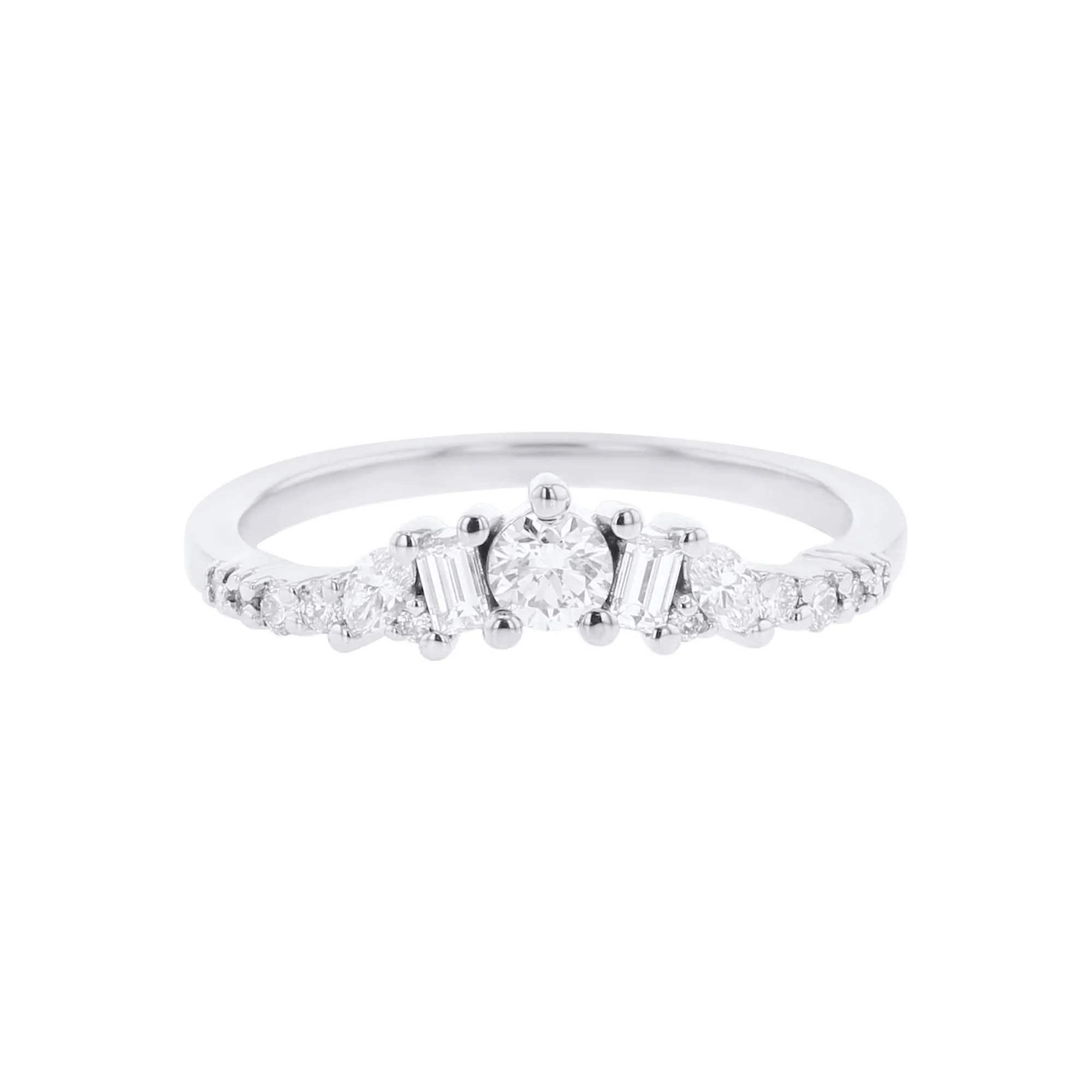 Royalty Curved Diamond Ring