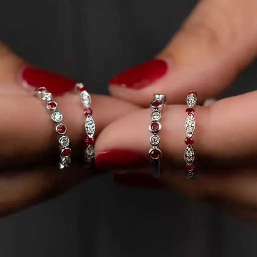 Ruby & Diamond Stackable Bands