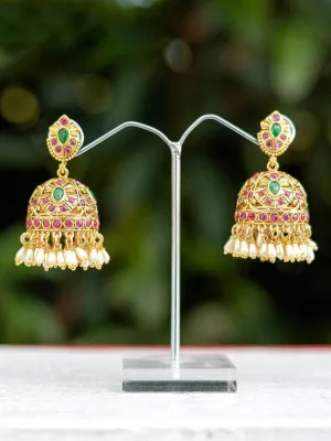 Ruby Emerald Tilak Jhumka