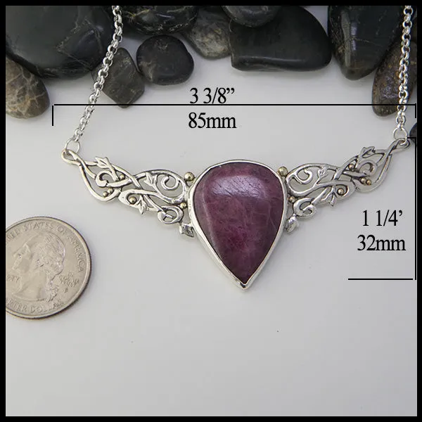 Ruby Ivy Bar Pendant